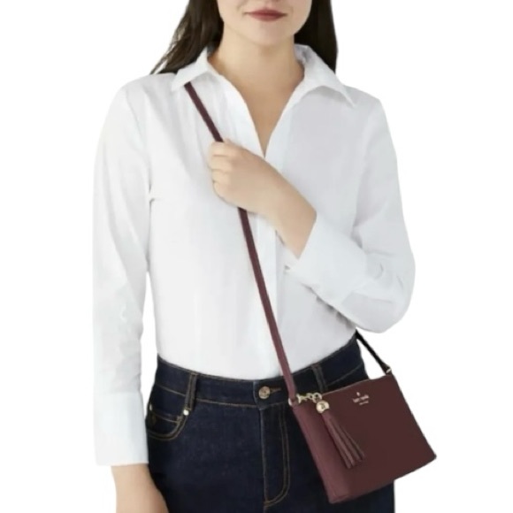 Kate Spade Ivy Street Amy Crossbody Color Cherrywood 5.5"h x 9.5"w - Picture 3 of 7